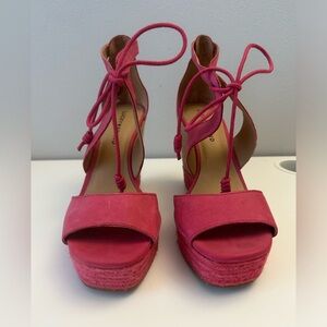 Lucky 🍀 Brand wedge sandals pink size 10